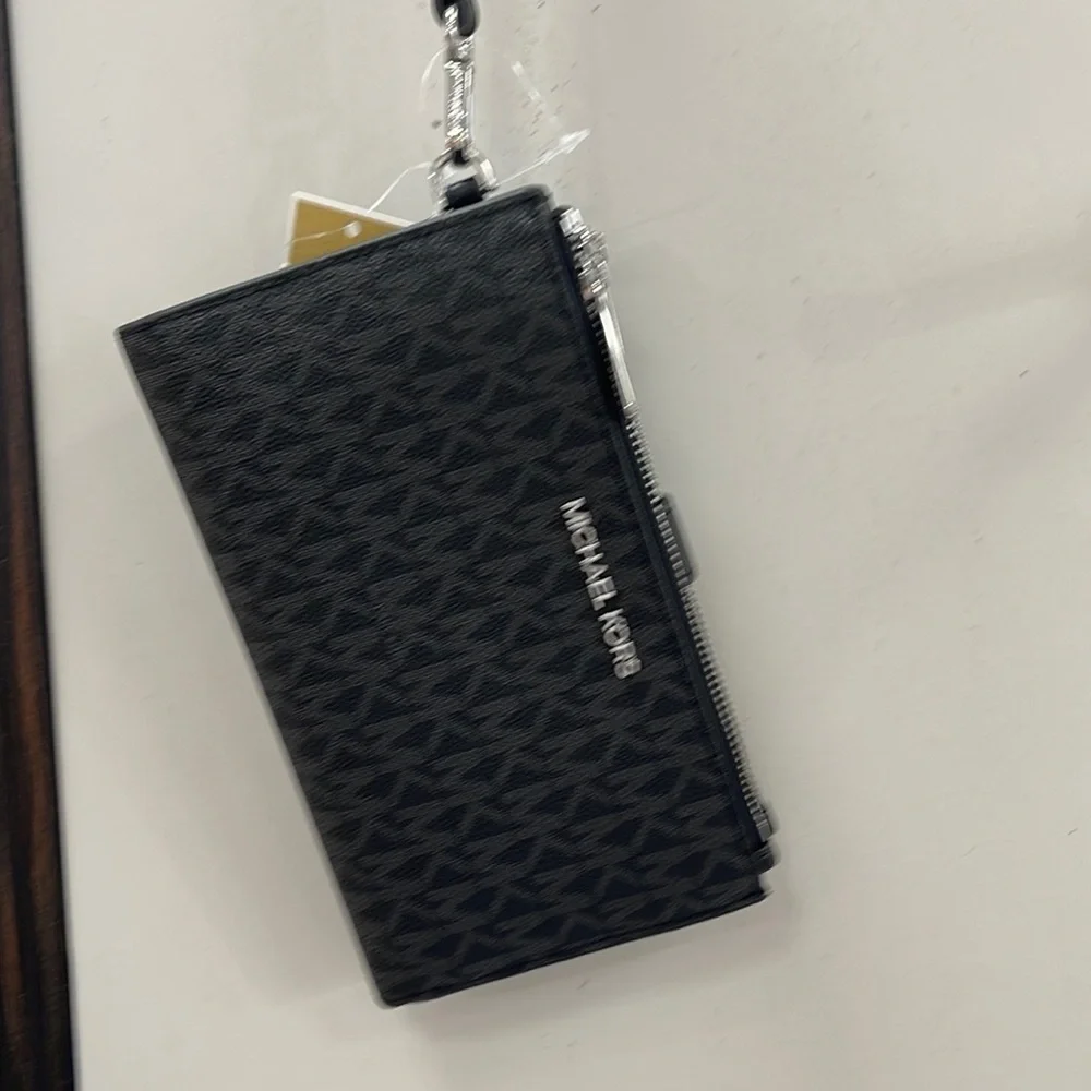 MICHAEL KORS LARGE DOUBLE ZIP WRISTLET PHONEHOLDER WALLET CLUTCH  BRIGHT WHITE